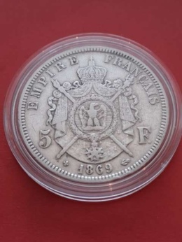 Francja 5 Franków Napoleon III 1869 r