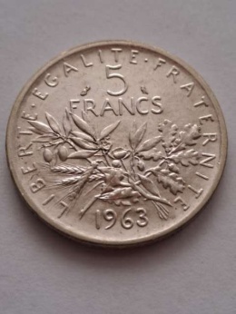 Francja 5 Franków 1963 r