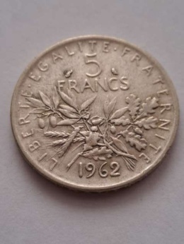Francja 5 Franków 1962 r