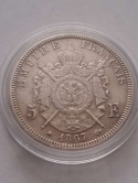 Francja 5 Franków Napoleon III 1867 r