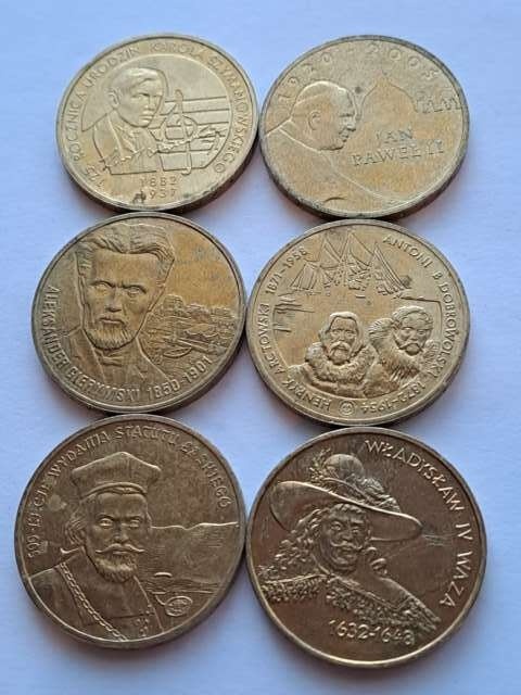 2 zł zestaw 6 szt różne lata