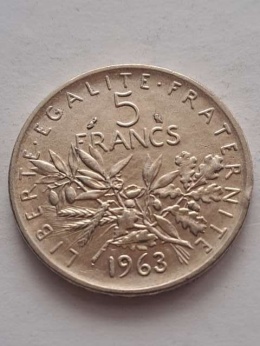 Francja 5 Franków 1963 r