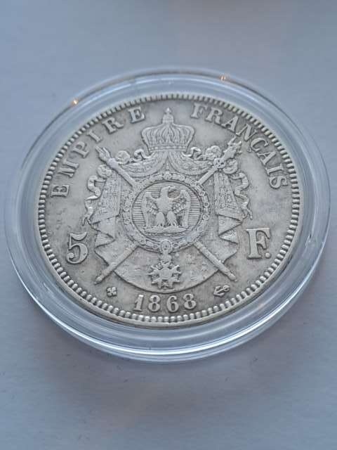 Francja 5 Franków Napoleon III 1868 r