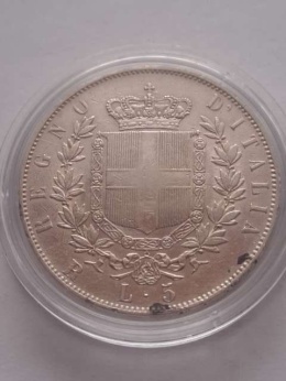 Włochy 5 Lir Emanuel II 1877 r