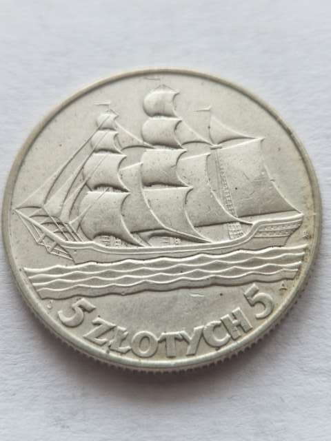 5 zł Żaglowiec 1936 r