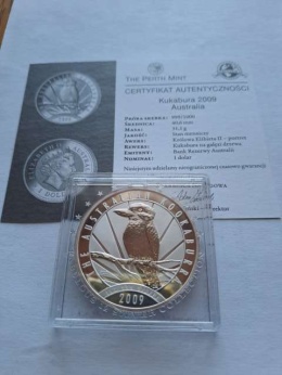 Australia 5 Dolarów Kookaburra 2009 r