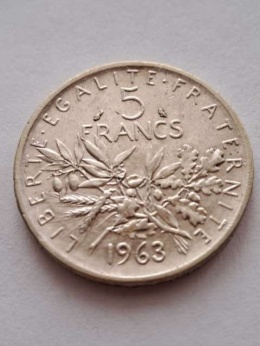 Francja 5 Franków 1963 r