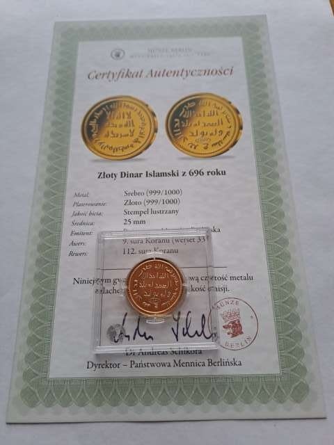 Replika Złoty Dinar Islamski 696 r