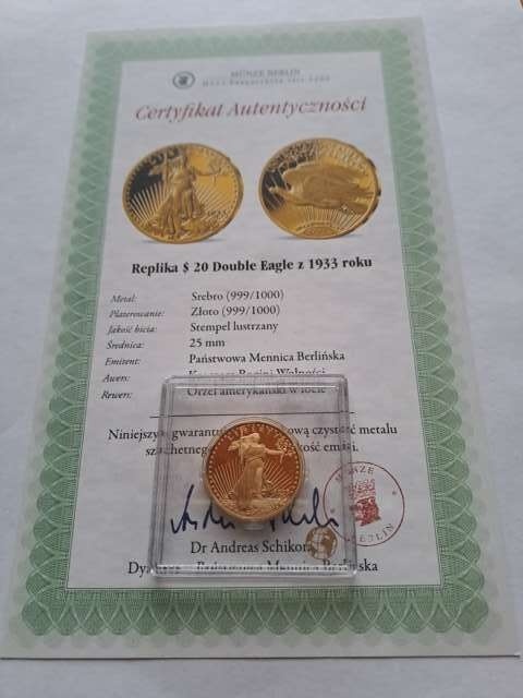 Replika 20 Double Eagle 1933 r