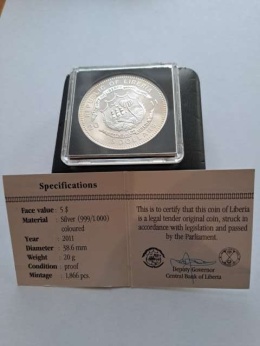 Liberia 5 Dolarów Historia kolejnictwa 2011 r