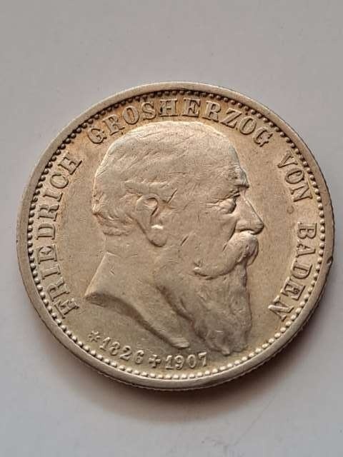 Niemcy 2 Marki Badenia 1907 r pośmiertna