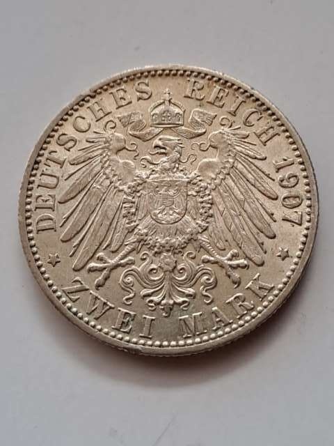 Niemcy 2 Marki Badenia 1907 r pośmiertna