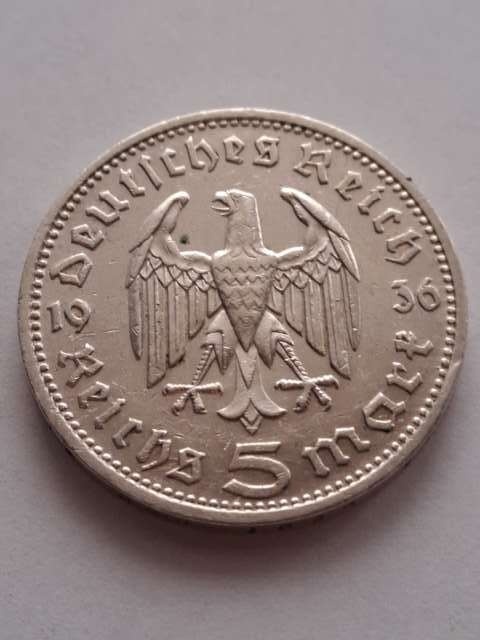 Niemcy 5 Marek Hindenburg 1936 r D