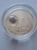 Numizmat Jan Paweł II ziemia z Jerozolimy 2005 r