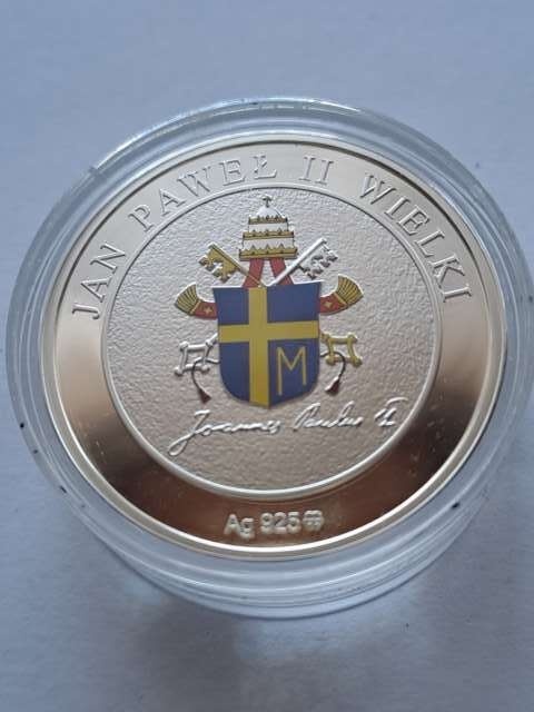 Numizmat Jan Paweł II ziemia z Jerozolimy 2005 r