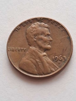 USA 1 Cent Lincoln 1963 r D