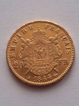 Francja 20 Franków Napoleon III 1864 r