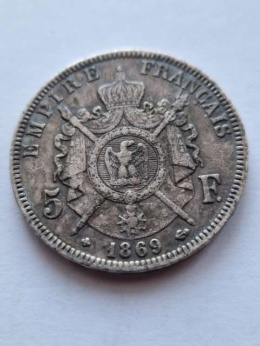 Francja 5 Franków Napoleon III 1869 r