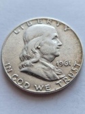 USA 1/2 Dollara Franklin 1961 r