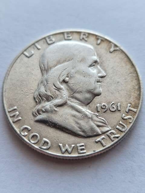 USA 1/2 Dollara Franklin 1961 r