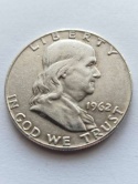 USA 1/2 Dollara Franklin 1962 r