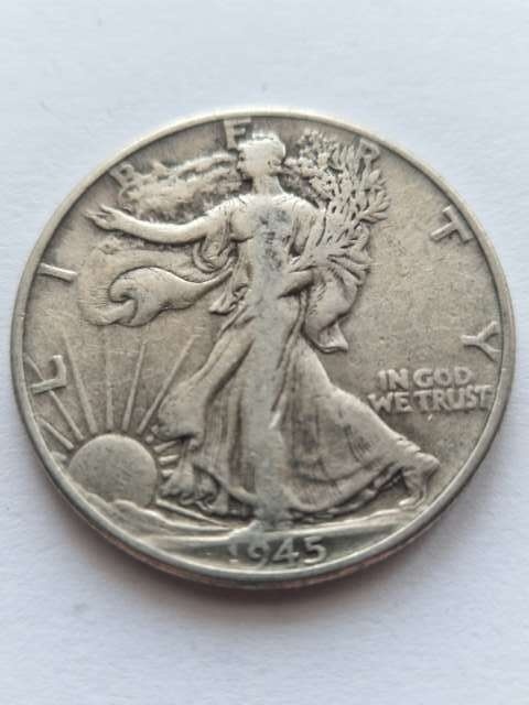 USA 1/2 Dollara idąca Wolność 1945 r