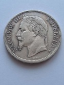 Francja 5 Franków Napoleon III 1868 r