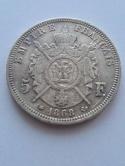 Francja 5 Franków Napoleon III 1868 r