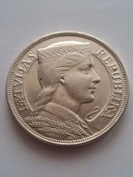 Łotwa 5 Łatów 1929 r