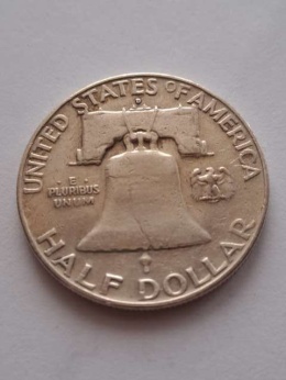 USA 1/2 Dollara Franklin 1957 r