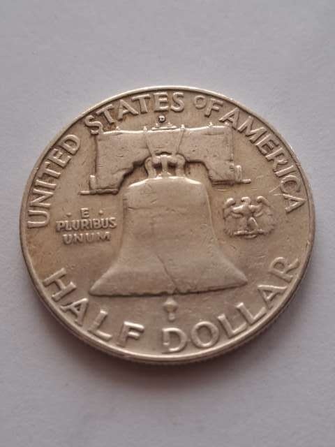 USA 1/2 Dollara Franklin 1957 r