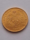Austria 4 floreny / 10 franków 1892 r nowe bicie