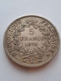 Francja 5 Franków Herkules 1874 r