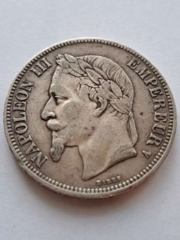 Francja 5 Franków Napoleon III 1867 r