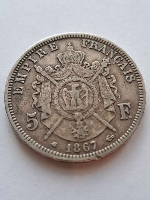 Francja 5 Franków Napoleon III 1867 r