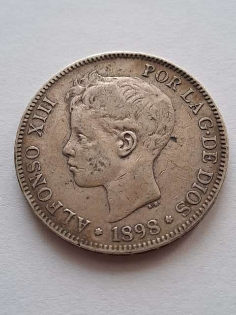 Hiszpania 5 Pesetas Alfonso XII 1898 r