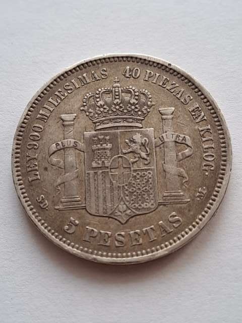 Hiszpania 5 Pesetas Amadeo I 1871 r