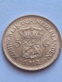 Holandia 5 Guldenów Wilhelmina 1912 r