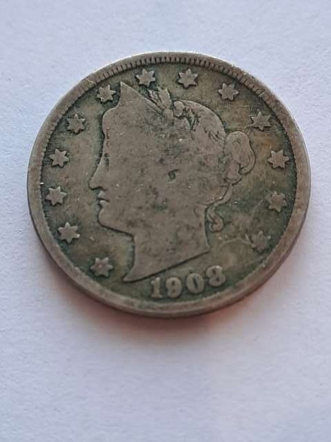 USA 5 Centów Liberty 1908 r