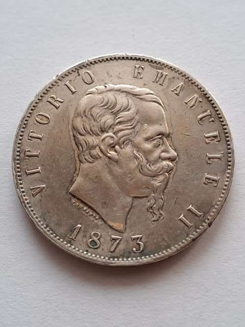 Włochy 5 Lir Emanuel II 1873 r