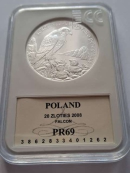 20 zł Sokół Wędrowny 2008 r GCN PR 69