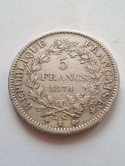 Francja 5 Franków Herkules 1874 r
