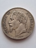 Francja 5 Franków Napoleon III 1867 r