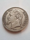 Francja 5 Franków Napoleon III 1869 r