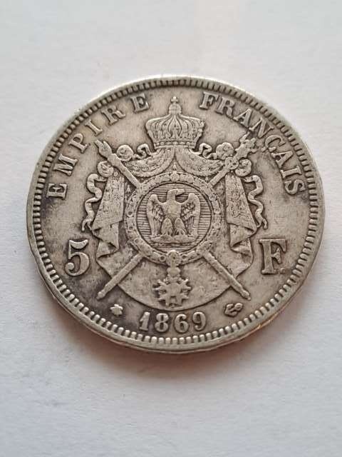 Francja 5 Franków Napoleon III 1869 r