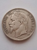 Francja 5 Franków Napoleon III 1868 r