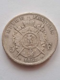 Francja 5 Franków Napoleon III 1868 r
