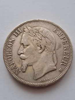 Francja 5 Franków Napoleon III 1869 r