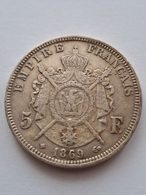Francja 5 Franków Napoleon III 1869 r