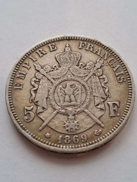 Francja 5 Franków Napoleon III 1869 r
